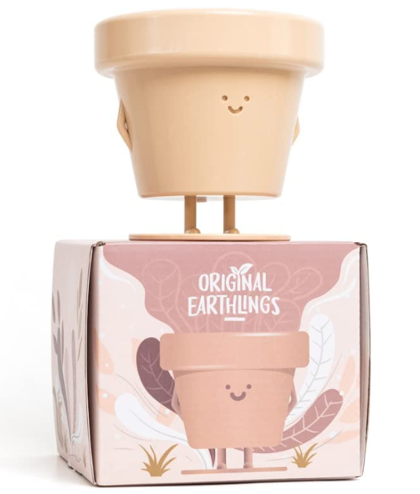Unique Cute Plastic Flower Pot with Face from Original Earthlings